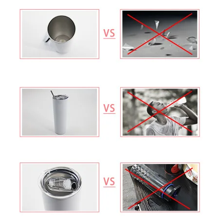 Stainless Steel Sublimation Cups Bulk Double Wall 20Oz Skinny Lid And Straw Tumblers Vacuum Insulated Tumbler