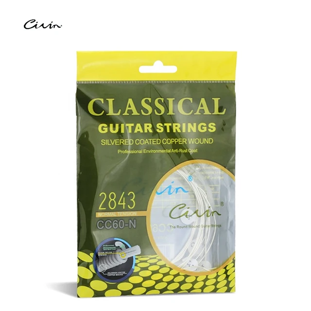 High Quality Crystal Nylon Silvered Coated Copper Coating 2843 Steel Classical Guitar Strings For Beginner