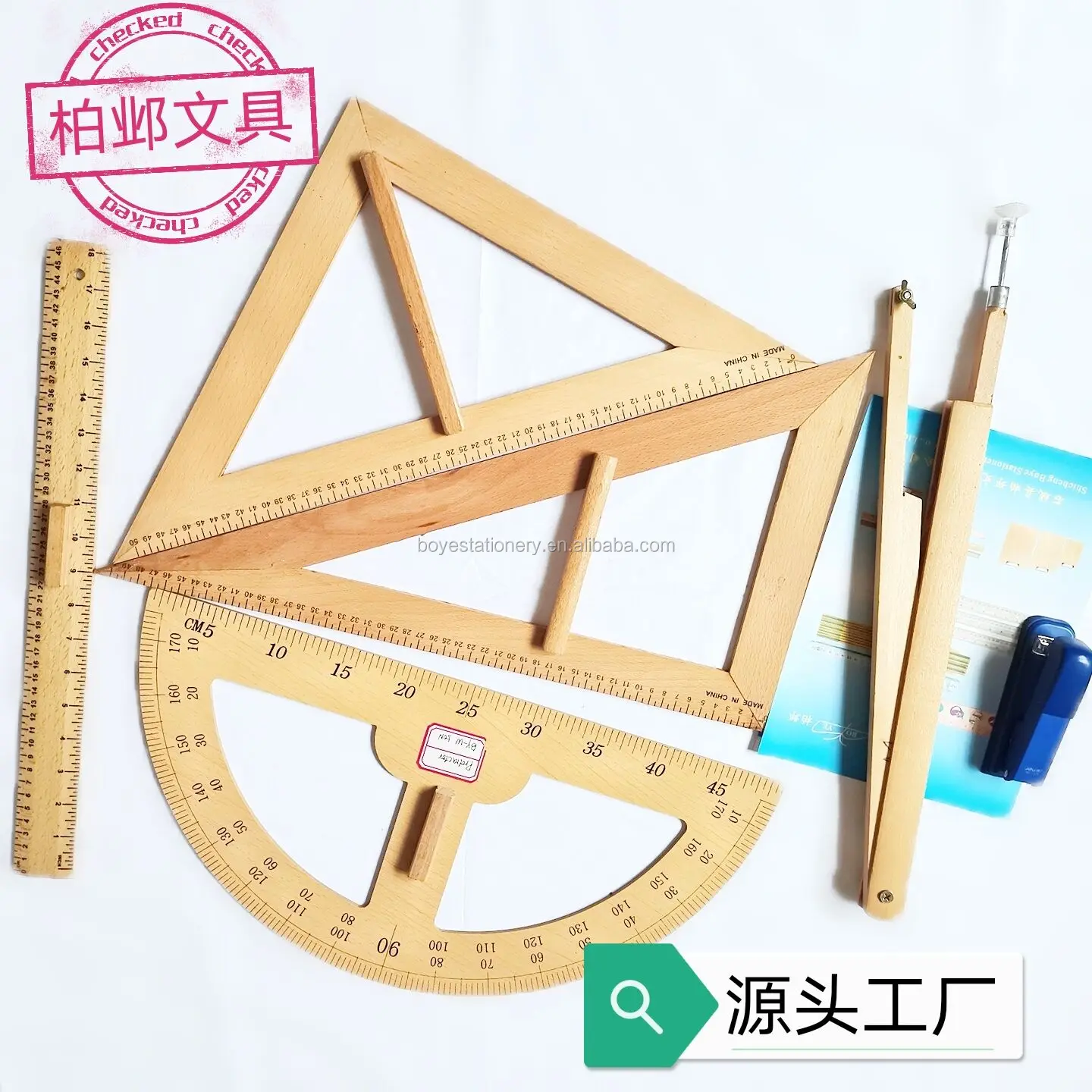 
Promotional Multi Angle Ruler Wooden Triangular Ruler Corner Square Triangle Ruler 