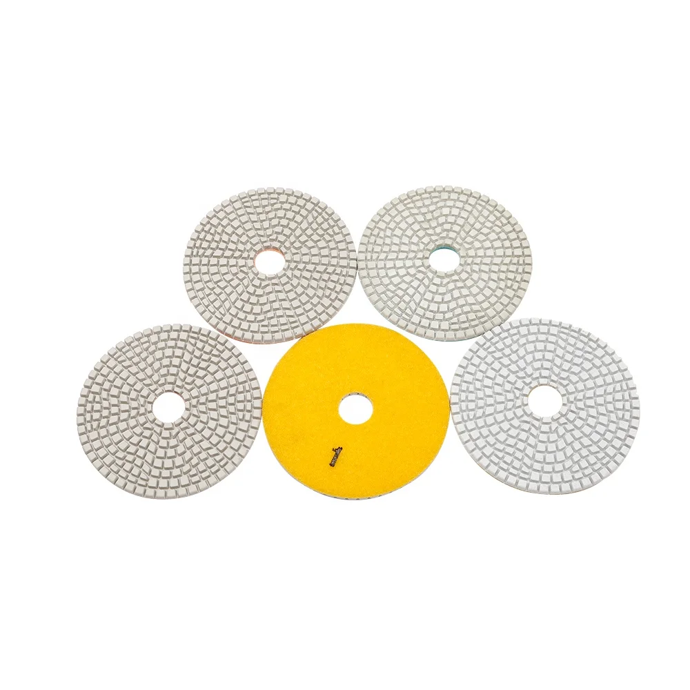 TRUE SHINE 100mm high quality 3 step wet or dry stone sanding pads for granite and marble