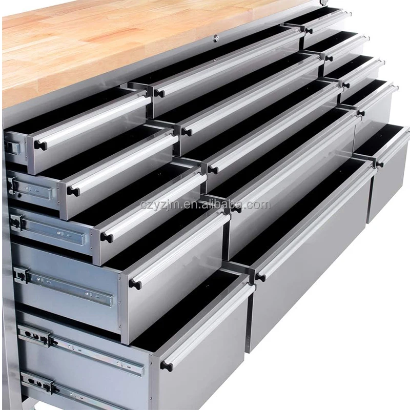Stainless Steel Rolling Tool Trolley Car Service Equipment Garage Workstation on Wheels Workshop Tool Storage Cabinet