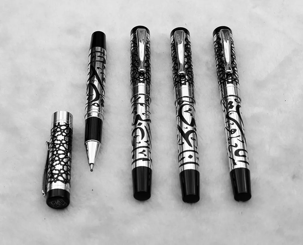 Customized brand chromeplate metal brass gel pen 0.5 mm with logo copper custom design pen VIP customized metal pen silvery