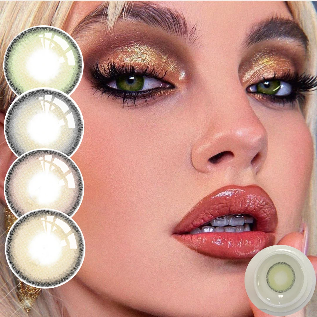 Прямой Производитель, натуральные красивые полипиленты, мягкие медленные контактные линзы 14,2 мм коричневого цвета, поставщик в коробке