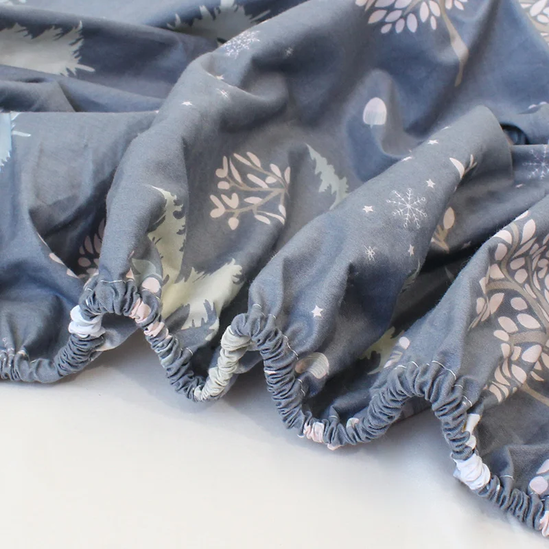 China cheap high quality cute comfortable wholesale custom print organic jersey cotton fitted cot crib sheet for baby