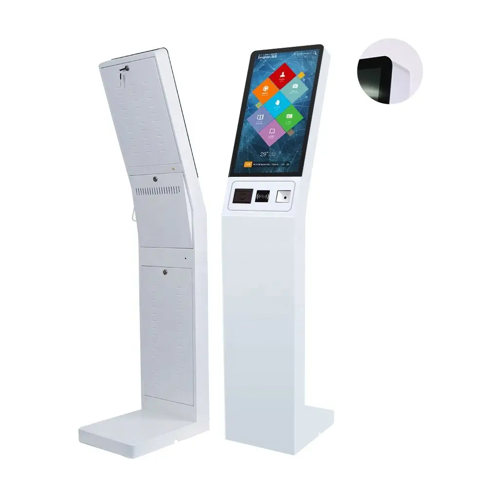 TouchWo library university bill payment kiosk stand terminal cinema ticketing signage selfservice kiosk with swipe card reader