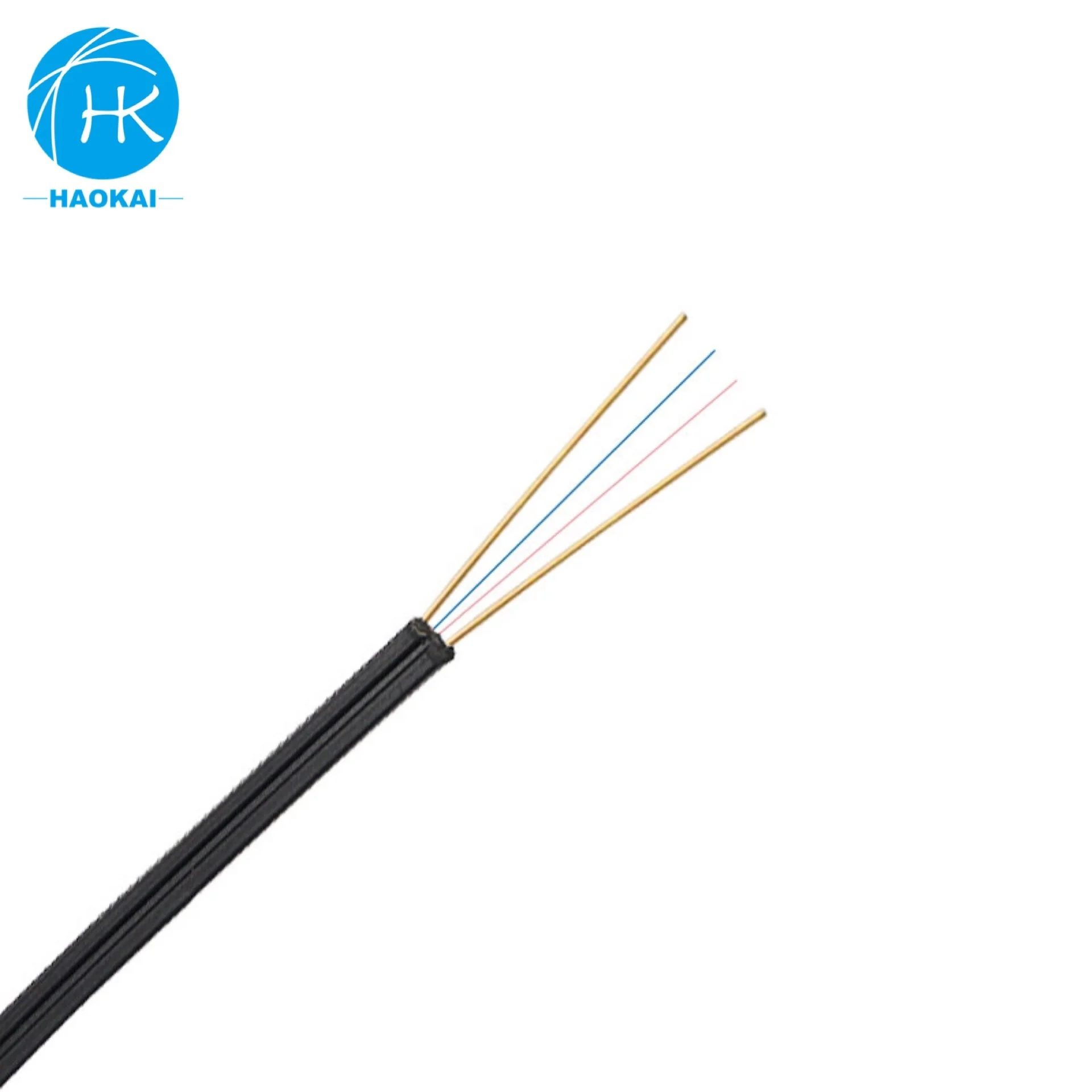 Single Mode G657a Flat Type Optical Drop Fiber Optic Cable Steel Wire FRP KFRP Custom Length FTTH LSZH PVC Price Per Meter GJXH