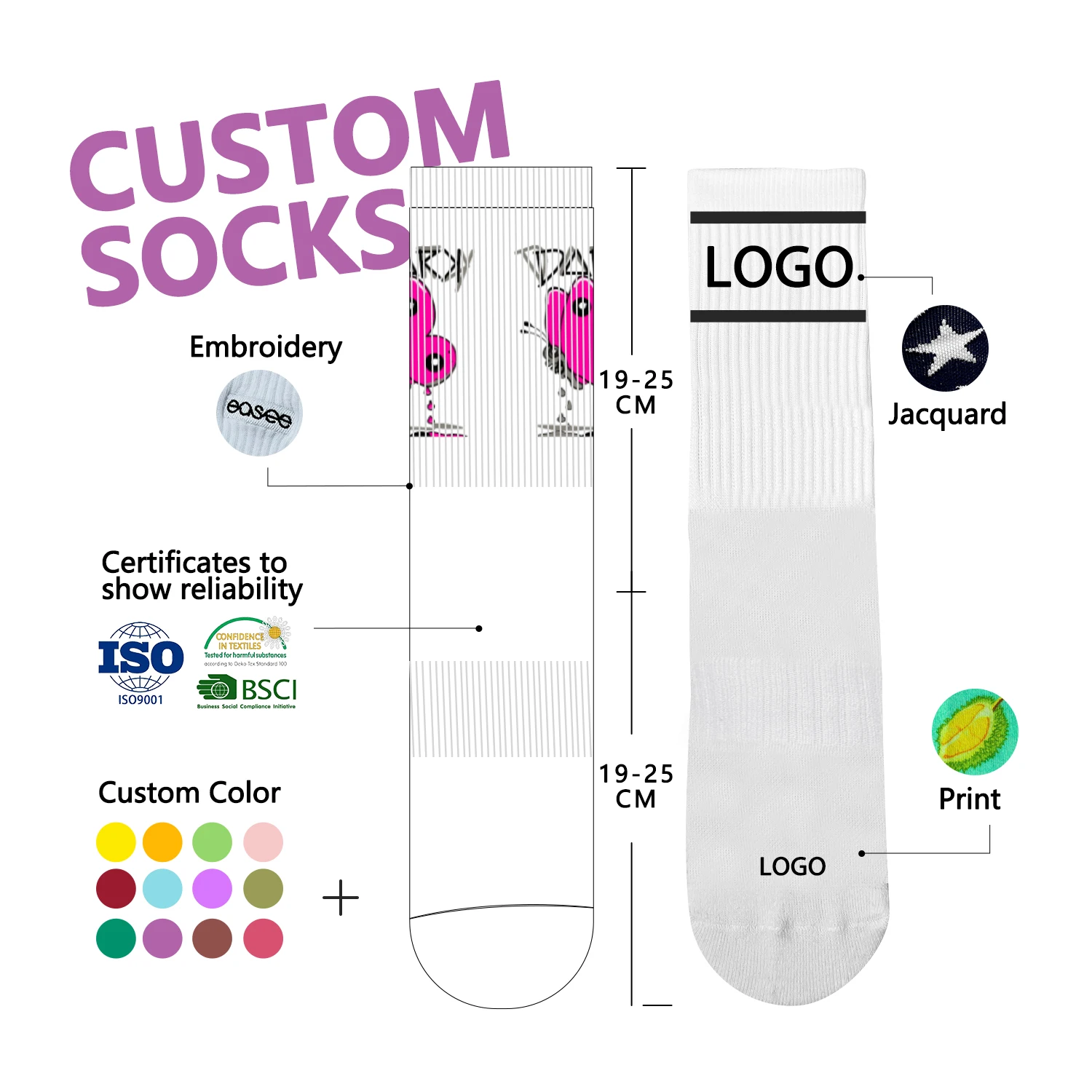 Manufacturer men Custom Knit Embroidered Basketball Crew Socks Sports Athletic Terry Socks With Logo