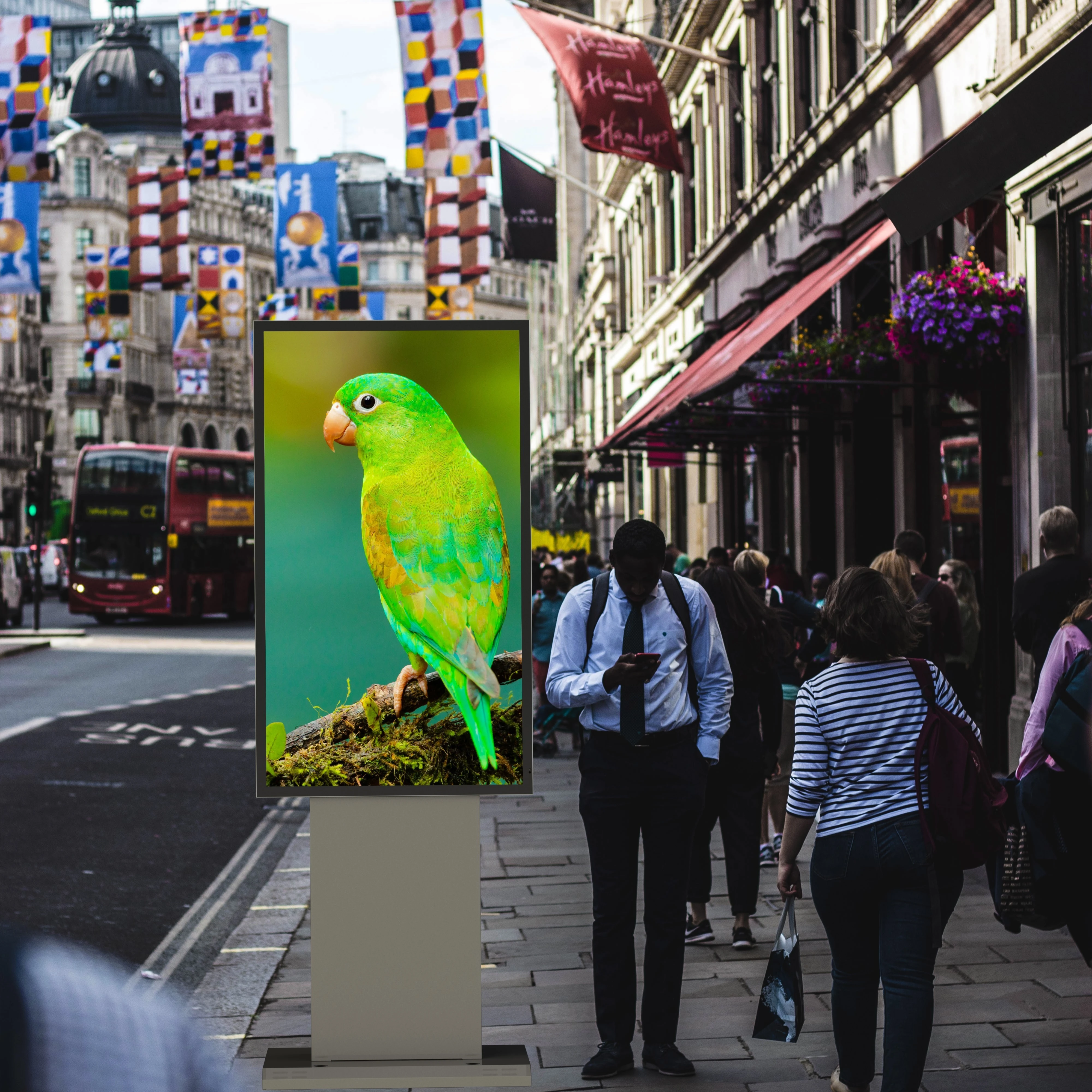 Waterproof IP67 lcd displays free standing touch screen advertising player digital signage outdoor stand