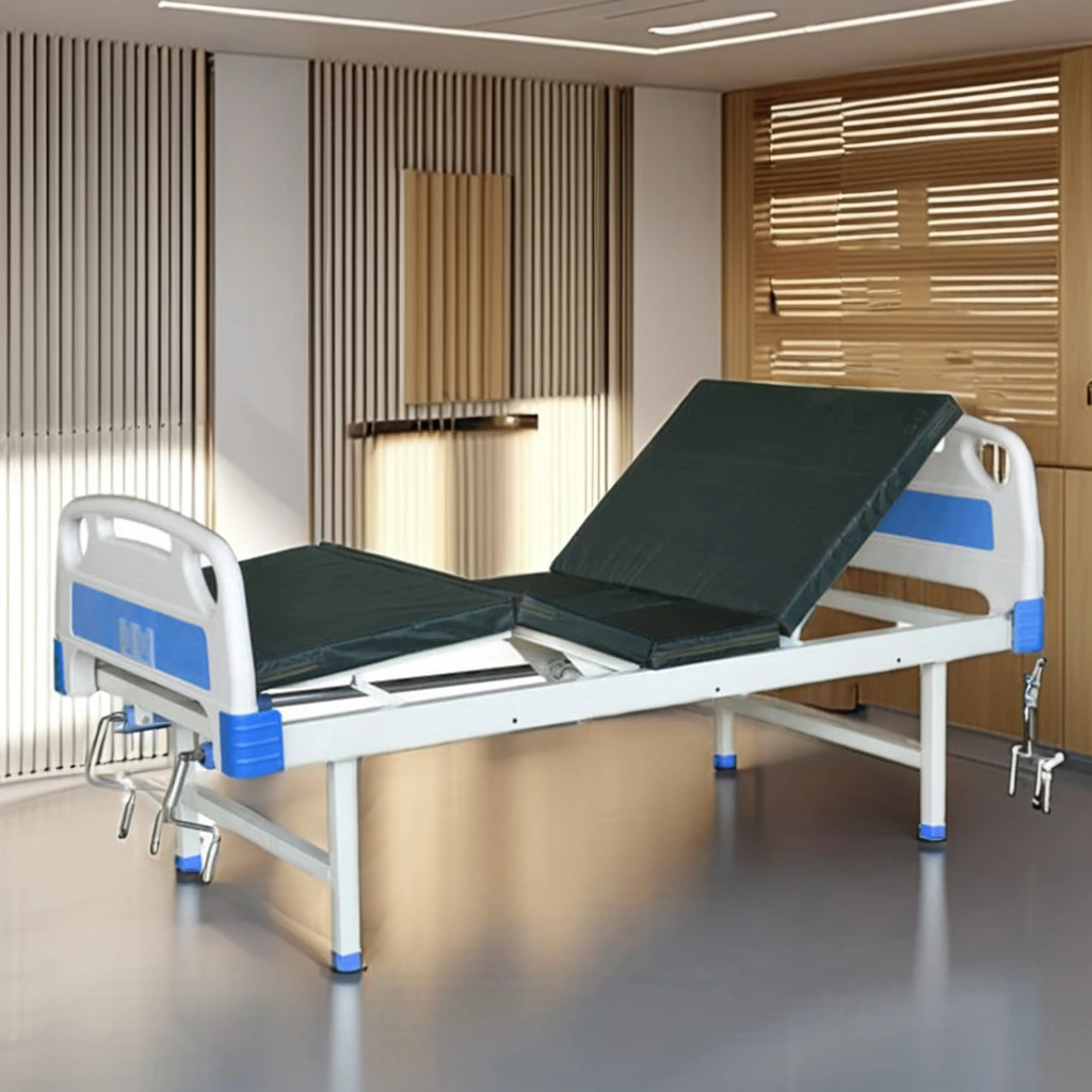 High Quality Simple Manual 2-Crank Adjustable Hospital Bed Metal Nursing Bed For Home Use Hospital Care Bed Bestseller