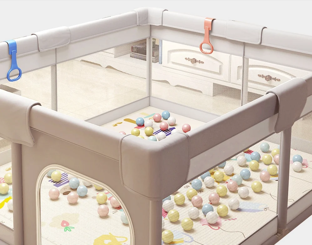 Print Cloth Fence  Playpen For Babies And Toddlers, Baby Playard For Indoor & Outdoor Active Center Game Fence Gate