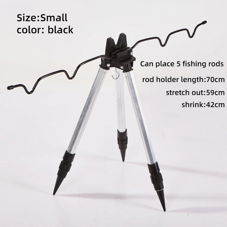 LongXiang Aluminum Fishing Rod Tripod Stand Fishing Rod Holder with Telescopic Legs Adjustable
