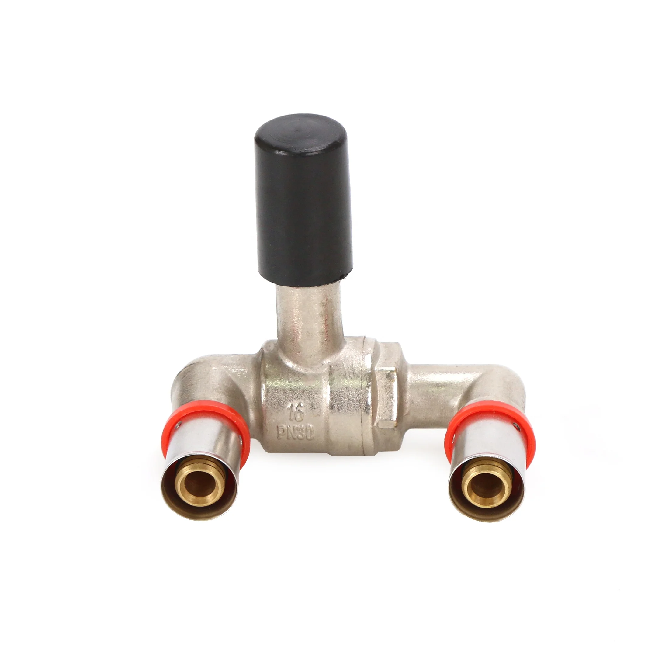 MINGSHI plumbing materials floor heat system multilayer pexalpex pipe using Buried Brass Two Heads Ball Valve