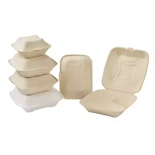 Bagasse 9x6 inch  bagasse clamhsell box lunch box food container