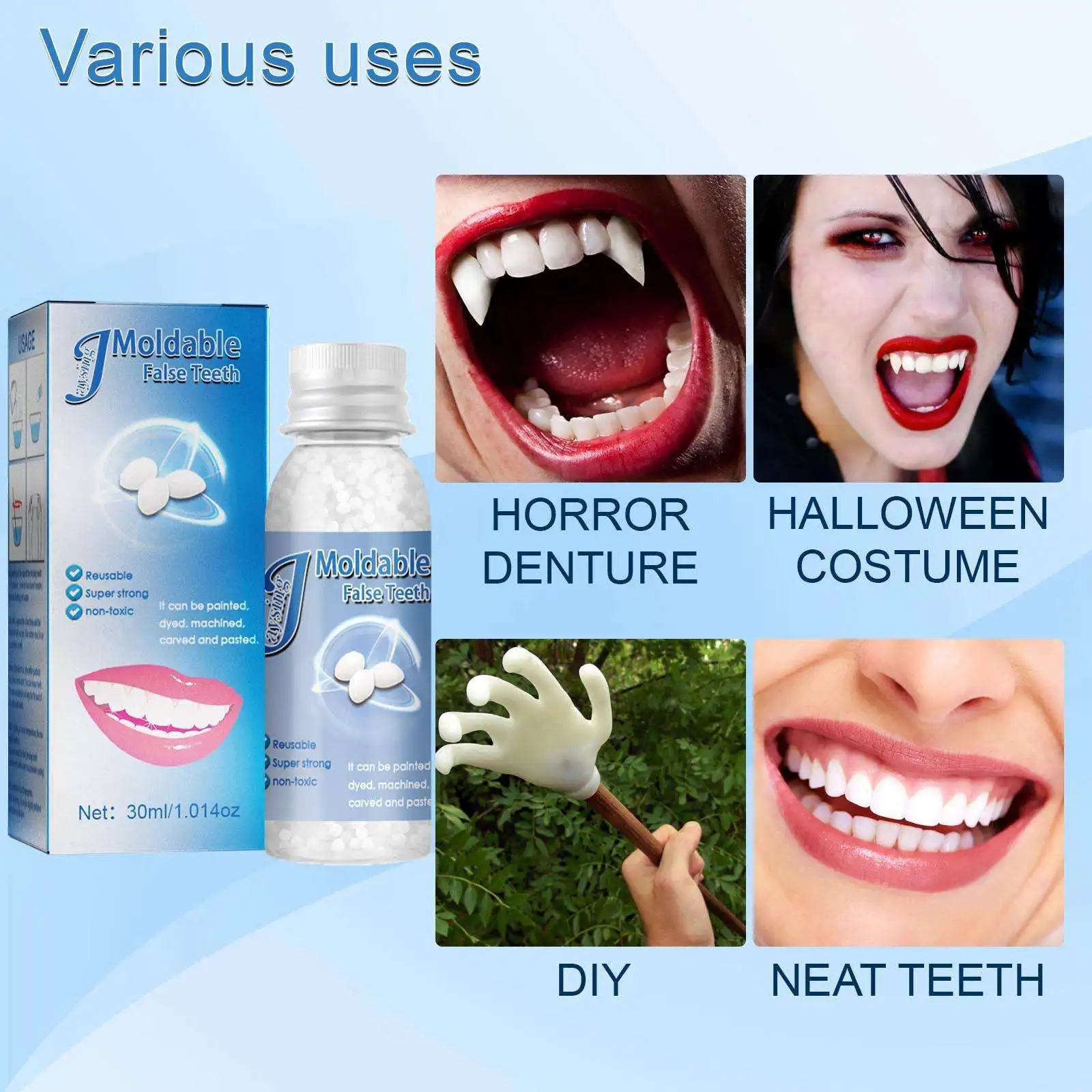 OEM Temporary Tooth Repair Kit Denture Adhesive Teeth Whitening Teeth Solid Glue Teeth Repair Granule