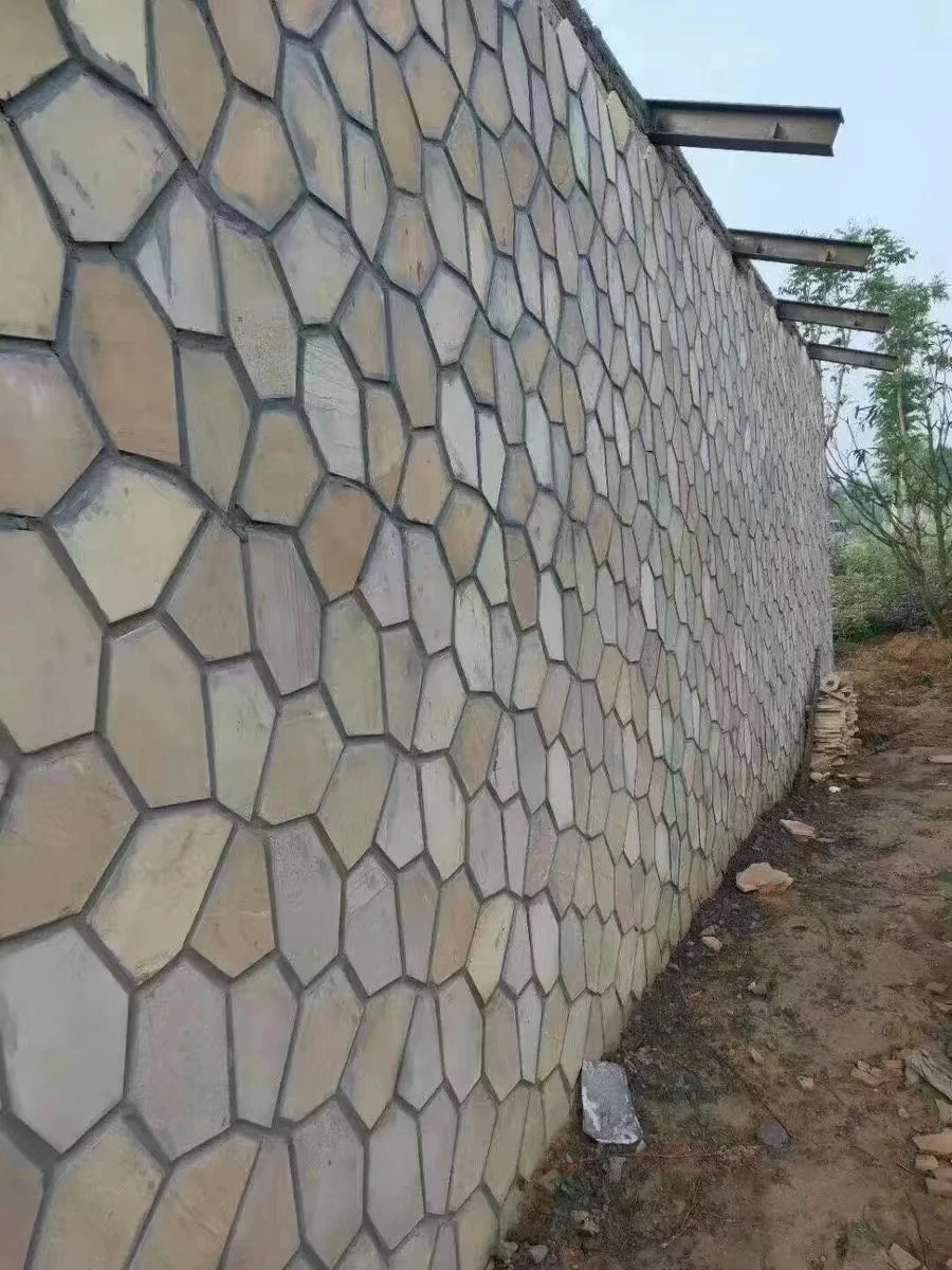 Natural colorful building cultured stone exterior background wall panel decoration gery white Mosaic Slate Veneer