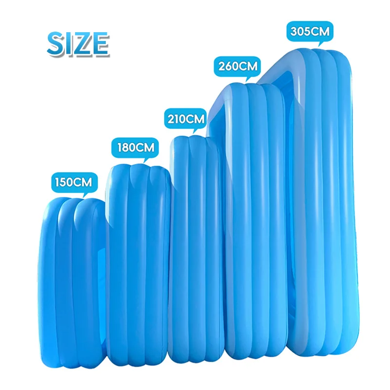 Big Inflatable Folding Outdoor Garden Indoor Above Ground Adult Kids Family Hot Sale 2025 New Light Blue Swim Pool