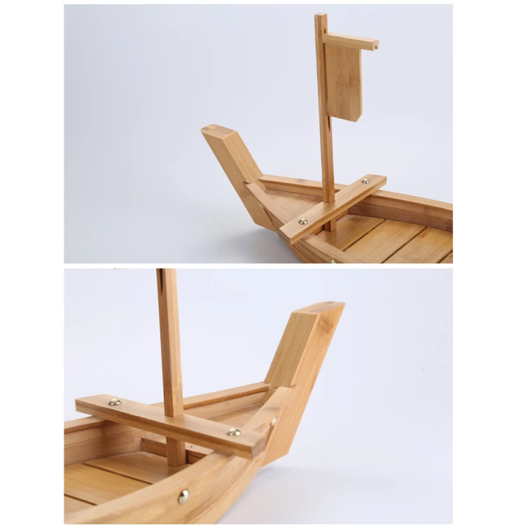 Hensin 90cm 120cm 60cm Japanese Restaurant Custom Logo Safe Healthy Large Natural Bamboo Sushi Boat With Plate Tray