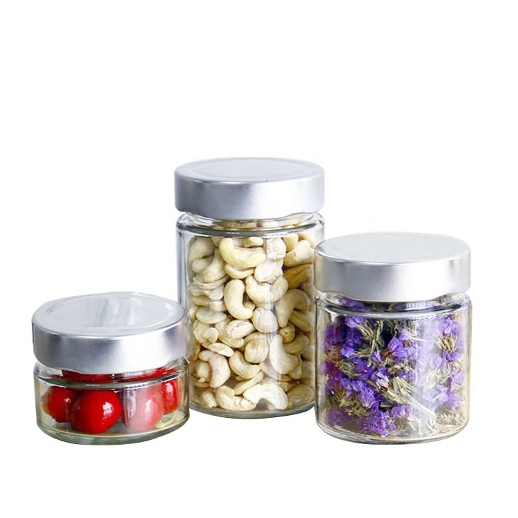 300ml cheap antique glass honey jars  with lids wholesale