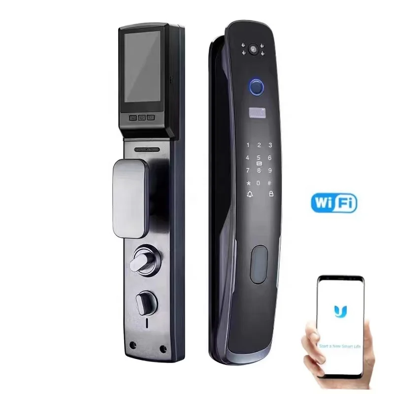 Новое Поступление Смарт-замок отпечаток пальца цифровой Wi-Fi замок подключенный монитор камеры отправить фото на мобильный
