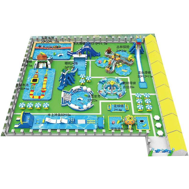 Large PVC Inflatable Water Slide Pool for Home School Outdoor/Indoor Amusement Park Games Ground Water Park Inflatable Games