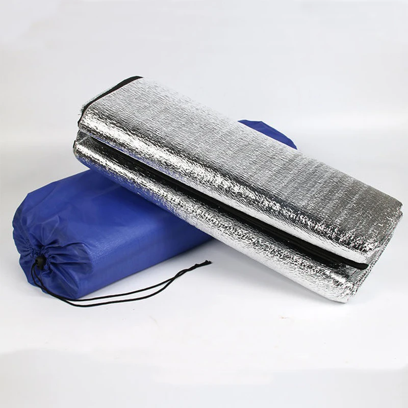 Sleeping Beach picnic mat waterproof outdoor Aluminum Foil Thermal Blanket Moisture-proof Foldable Tent Floor Mat For Camping
