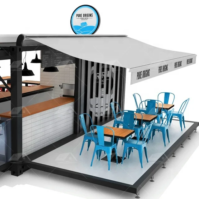 high quality 20ft 40ft shipping container coffee bar shop manufacture for sale