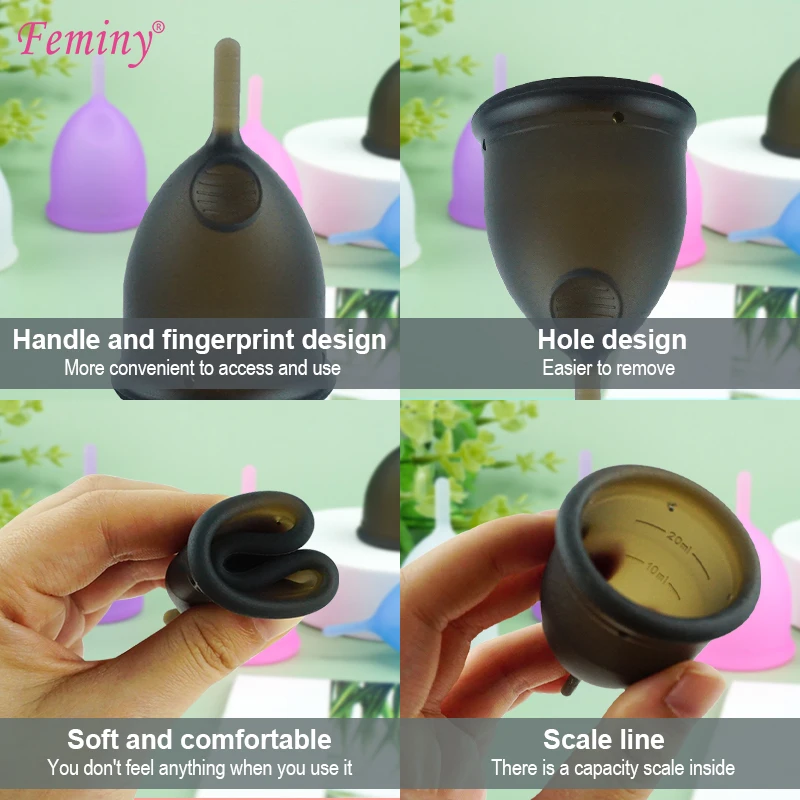 Wholesale Copa Menstrual Cup Collector Black Reusable Silicone Menstrual Cups Menstrual Cup Single Pack