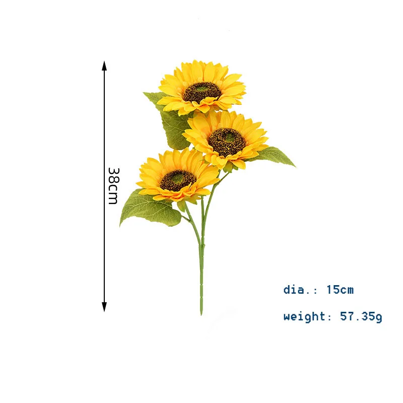 full sizes 43cm 103cm 85cm large and mini artificial sunflower flowers bouquet for home decoration silk flower for wedding hall