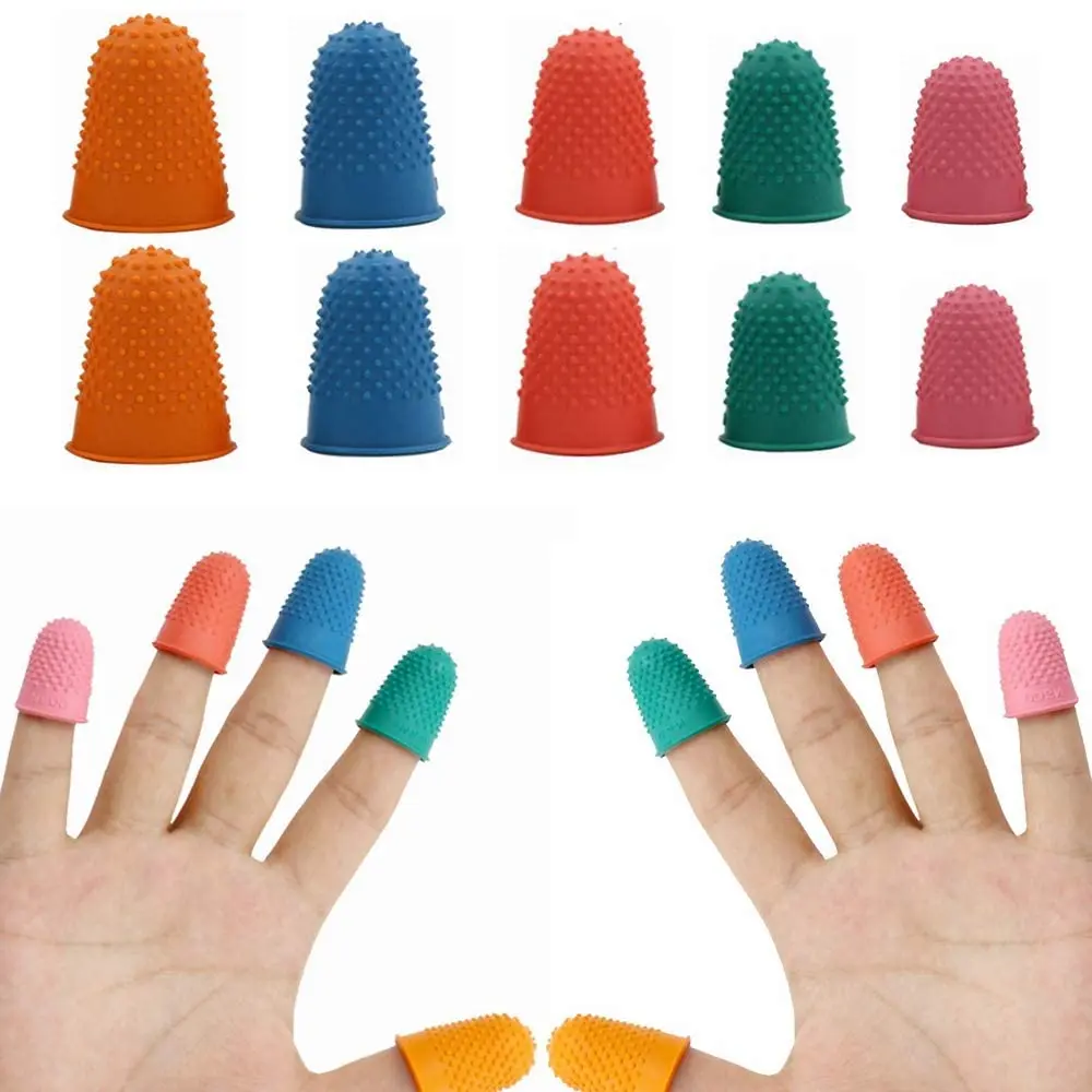 Tip Pads Grips for Money Counting Collating Writing Sorting Task Hot Glue Reusable Protector Assorted Sizes Rubber Fingers Tip