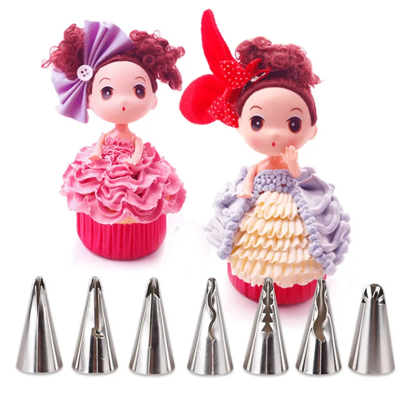 CKOT Korean flower tip Doll skirt decorating nozzle Seamless Stainless Steel decorating nozzle pastry tube