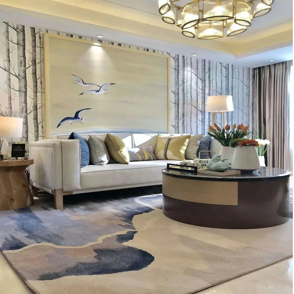 luxury 100% New Zealand Wool hand-tuft custom carpet