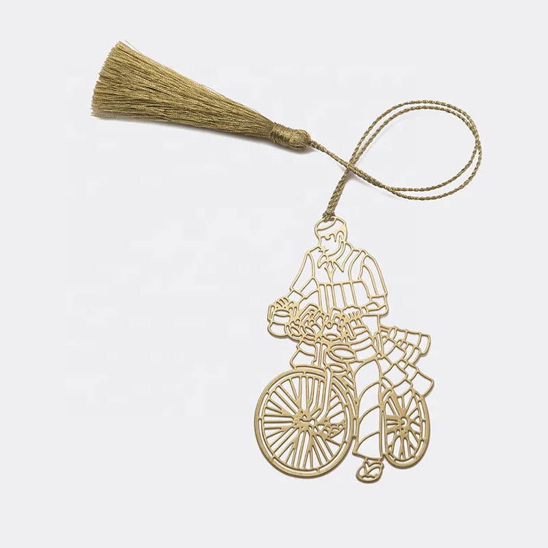 Custom Giraffe Metal Bookmark Cartoon Animal Metal Bookmark Page Clip-on Mini Metal Hollow Bookmark With Tassels