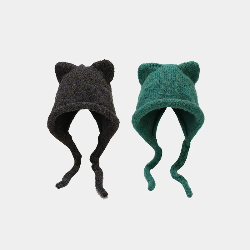 Winter Hot Sale High Quality Autumn Winter Lovely Warm Ear Protection Beanie Hat Cute Cat Ears Beanie Hat