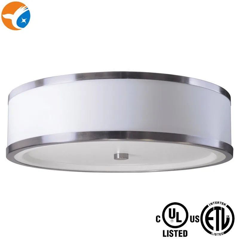 15 inches Round LED 25W White Acrylic Brushed Nickel Ceiling Lamp Contemporary home decoration with ETL certificate