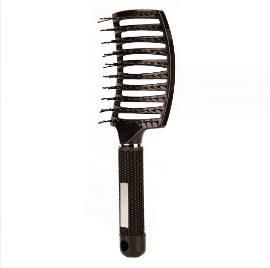 Curved Tooth Straightening Wig Comb Boar Bristle Plastic Smooth Hair Massage High Skull Spare Ribs Comb for Home or Salon Use