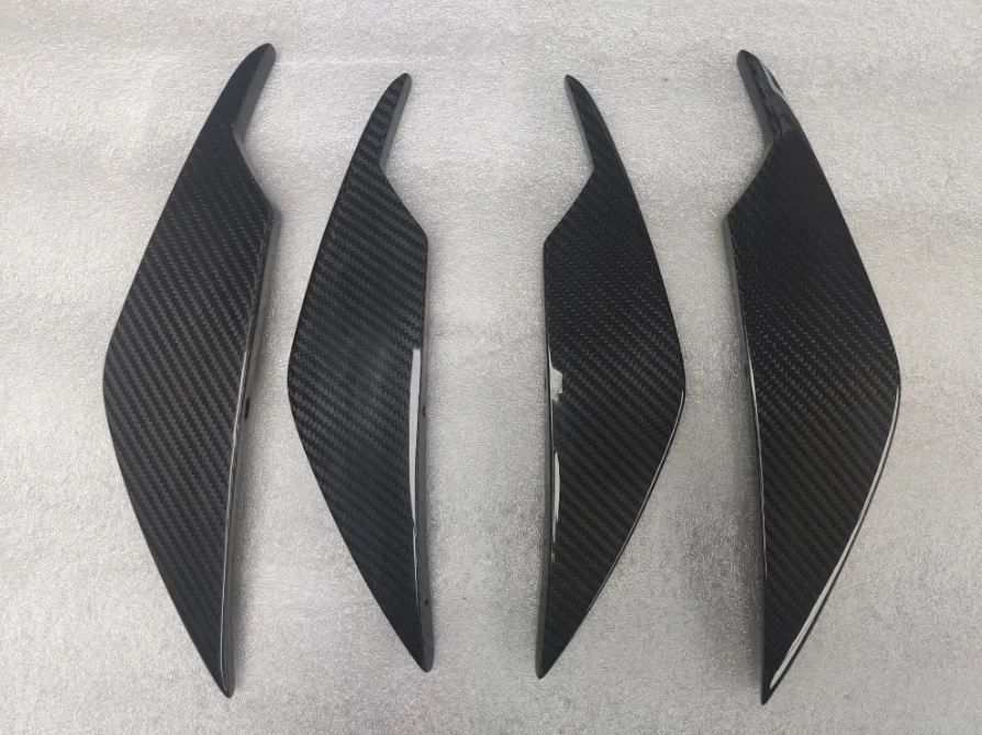4 PCS Dry Carbon Fiber Front Bumper Trims For BMW G80 G82 G83 M3 M4 AC Style Front Bumper Canards