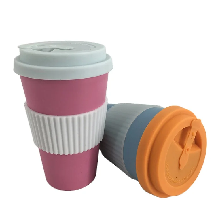 Wholesale hot sell biodegradable reusable eco-friendly bamboo fiber mug takeaway coffee cup