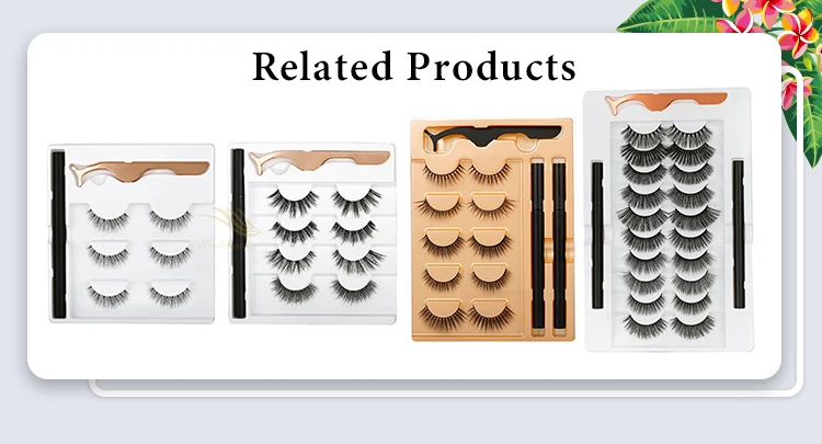 Custom private Label magnetic lash box Top selling natural 3D volume magnetic lashes eyelashes