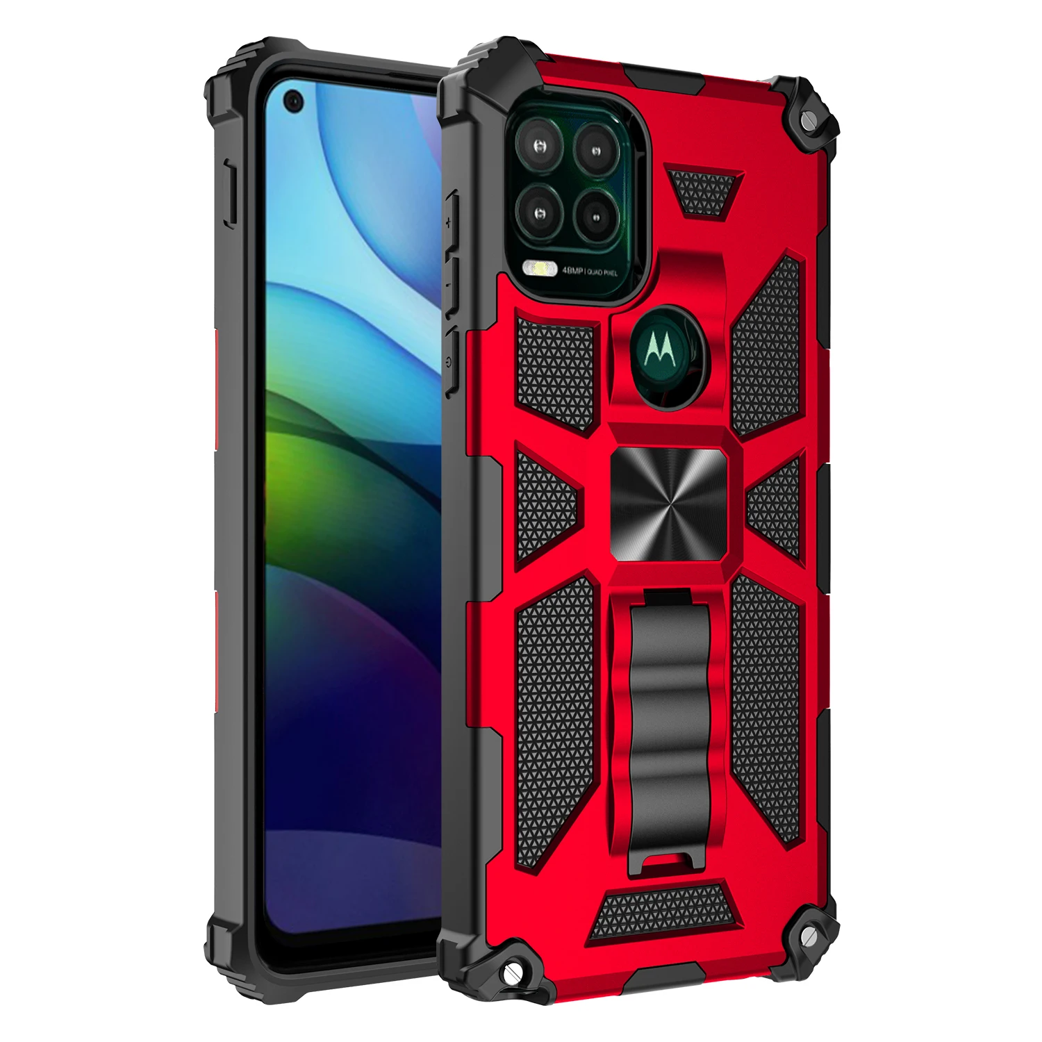 For Motorola G Power Play Stylus 5G 2021 Mobile Cell Phone Case Full Body Military Grade Built in Kickstand Heavy Duty Cover