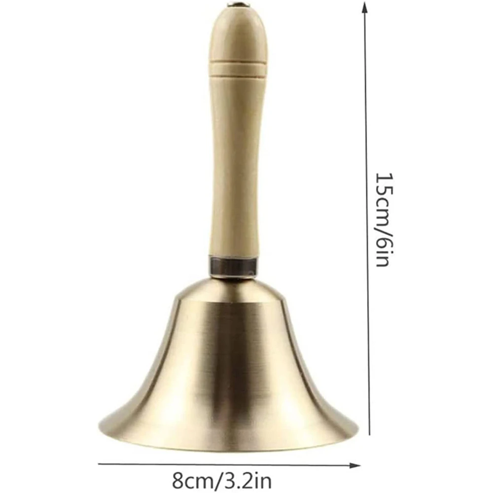 Free Sample Wholesale Cheap baby metal call with wooden handle hand bell