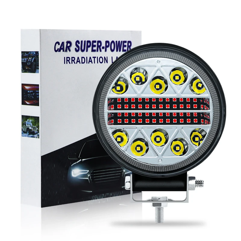 Factory hot sales 38mm aluminum red white flash working light car led work light for truck