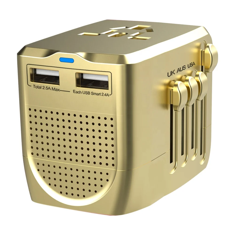 Wholesale CE Universal Power Step Down 220V to 110V Voltage Converter 2 USB International Travel Adapter