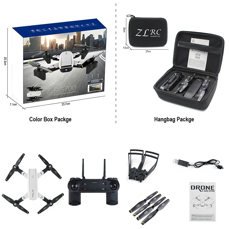  Дрон SG700D 4K 1080P Wi-Fi FPV с двойной камерой Профессиональный широкоугольный 50х зум оптический следующий Ру Квадрокоптер