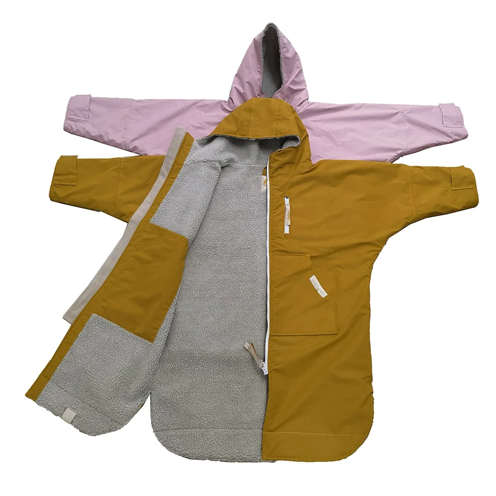 Небольшой минимальный заказ для взрослых детей водонепроницаемый открытый пляж плавать сухой меняющий Халат с капюшоном