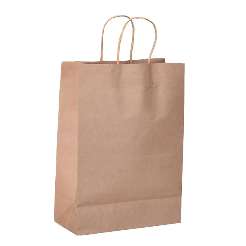 Red Blue Printing Gift Packaging Block Bottom Color Cmyk Carry Pink Wholesale Kraft Shopping Paper Bag