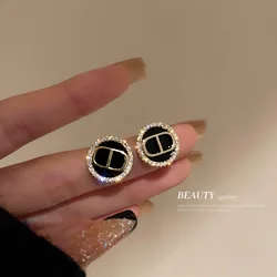 vintage luxury jewelry crystal rhinestone trendy small earrings brand women wholesale