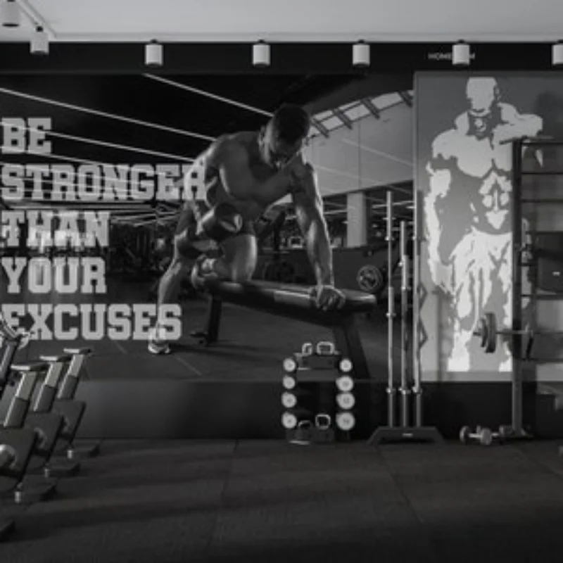 Workout Peel Stick Wallpaper Gym Self Adhesive Removable Fabric Crossfit Mural