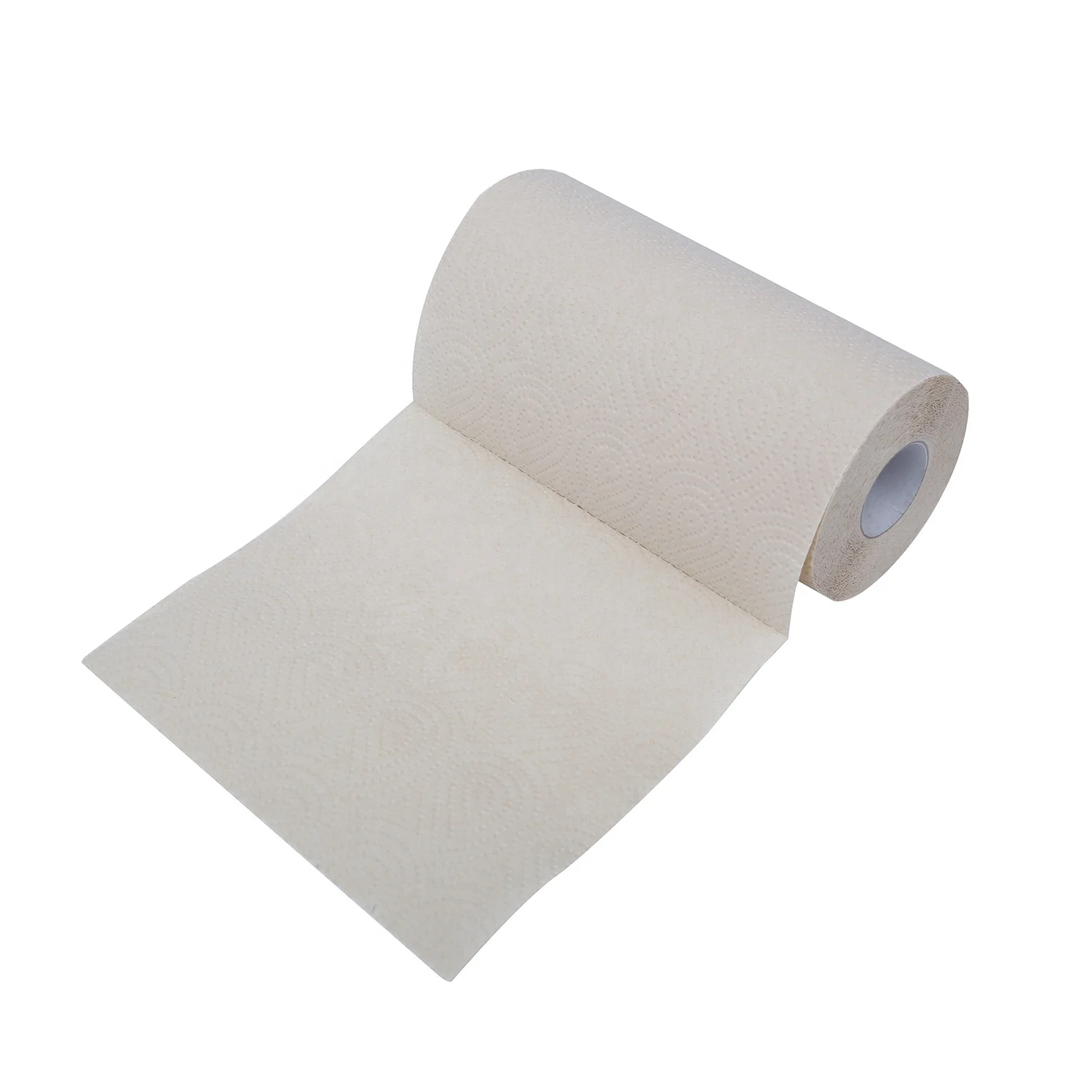 Extra Absorbent Bamboo Pulp Kitchen Paper Towel Roll Commercial Nice Butterfly Pattern Emboss for Home Office Use