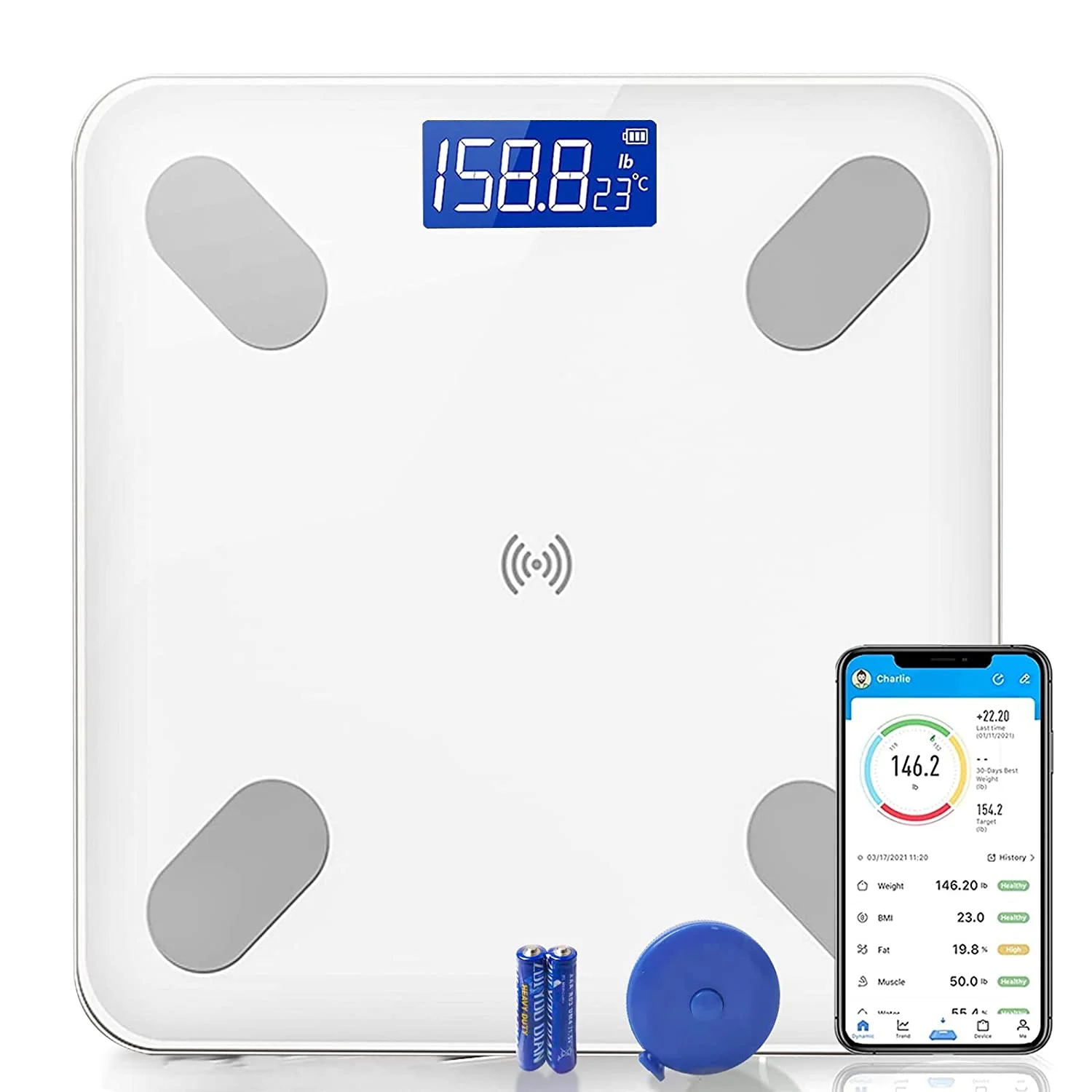 Slim Design Clear Display Digital Scale 180kg Bathroom Weight Scales Smart Scale for Body Weight Electronic Balance