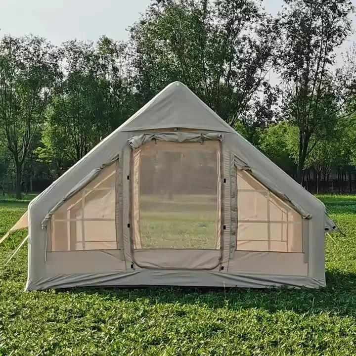 Large high quality air tent inflatable camping Double Layer Sun Protection Aluminum pole tent